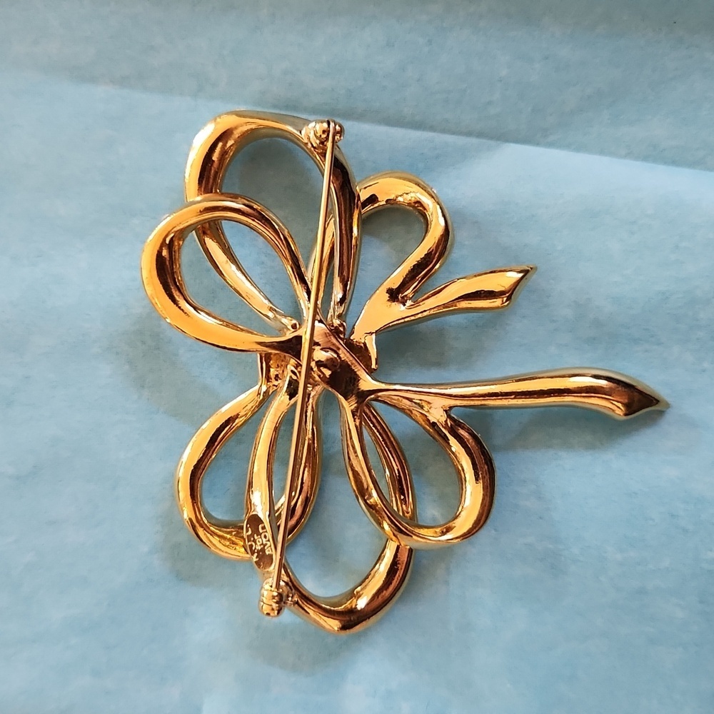 Vintage Kjl For Avon Bow Brooch - image 2